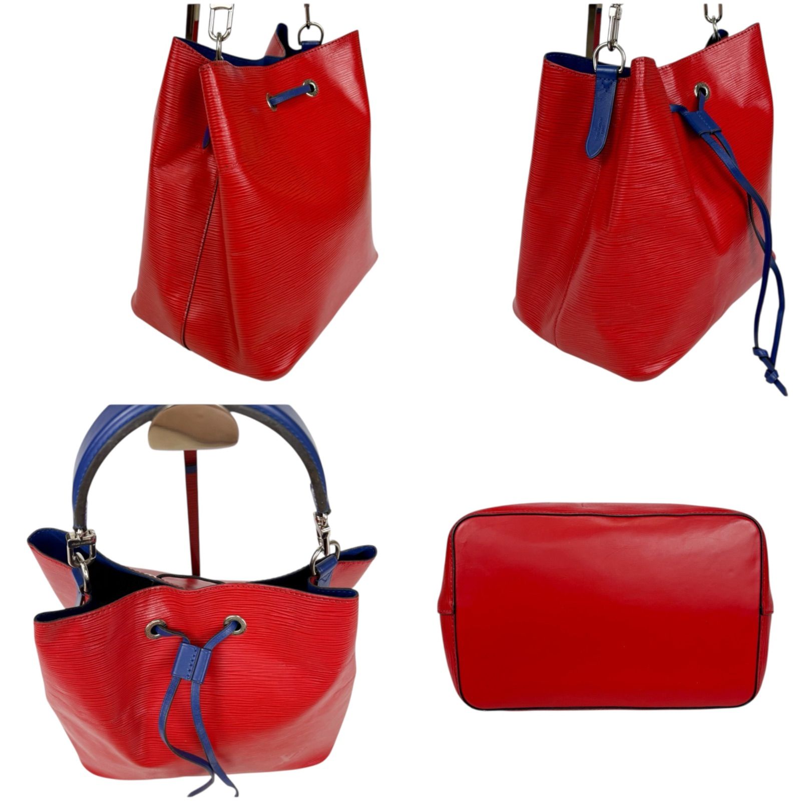 Louis Vuitton エピレザー 赤 巾着型ショルダーバッグ ルイヴィトン LOUIS VUITTON エピ ノエ 巾着 ショルダーバッグ