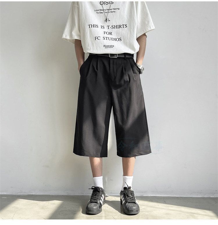 クロップドパンツ メンズ スラックス 七分丈 フロントチャック