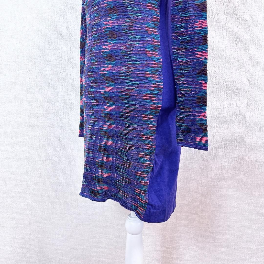 全品本物! ミッソーニ ウールニットワンピース 背中カットソー生地 パープル S □