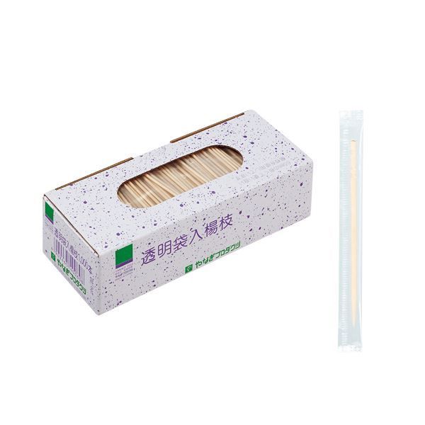 まとめ やなぎプロダクツ 透明袋入楊枝J-037 1パック 1000本 ×20セット