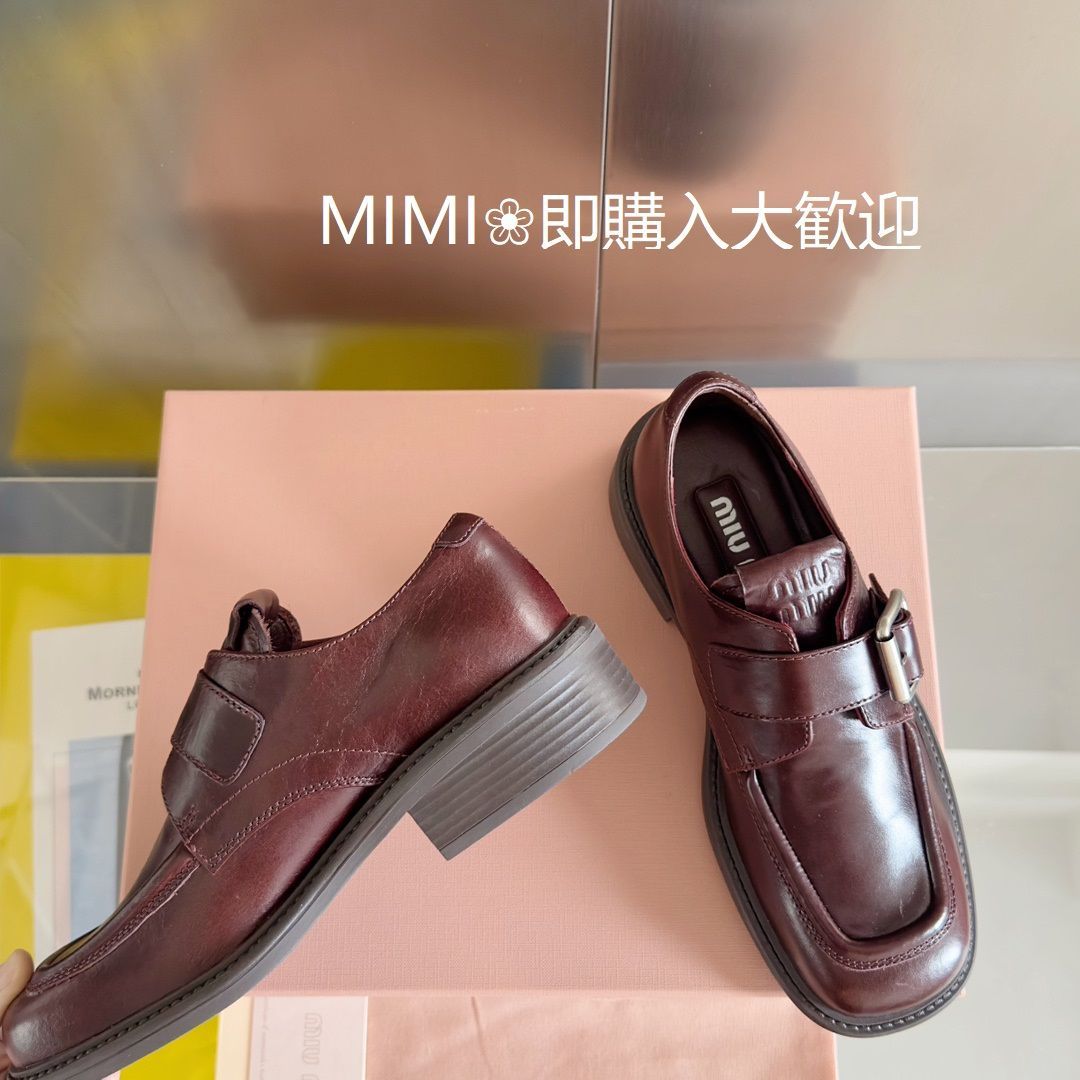 週末限定金額 ミュウミュウ ローファー【MIUMIU】ボルグ革靴