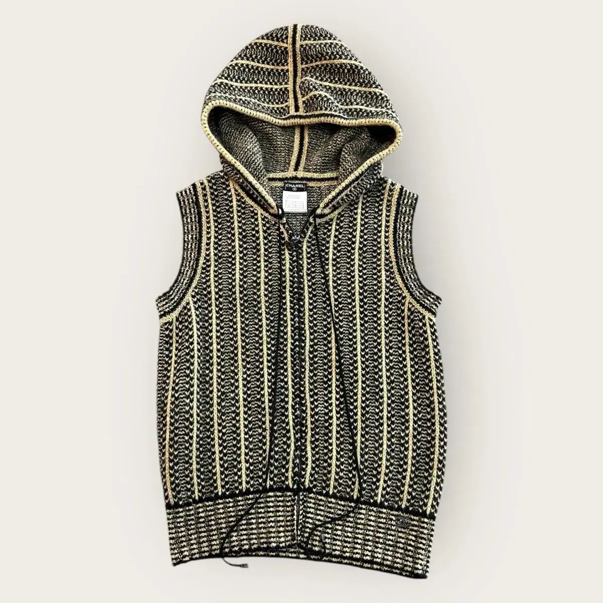36 CHANEL シャネル 02FW Pre ー Fall カシミヤ ブレンド ベストジップアップ