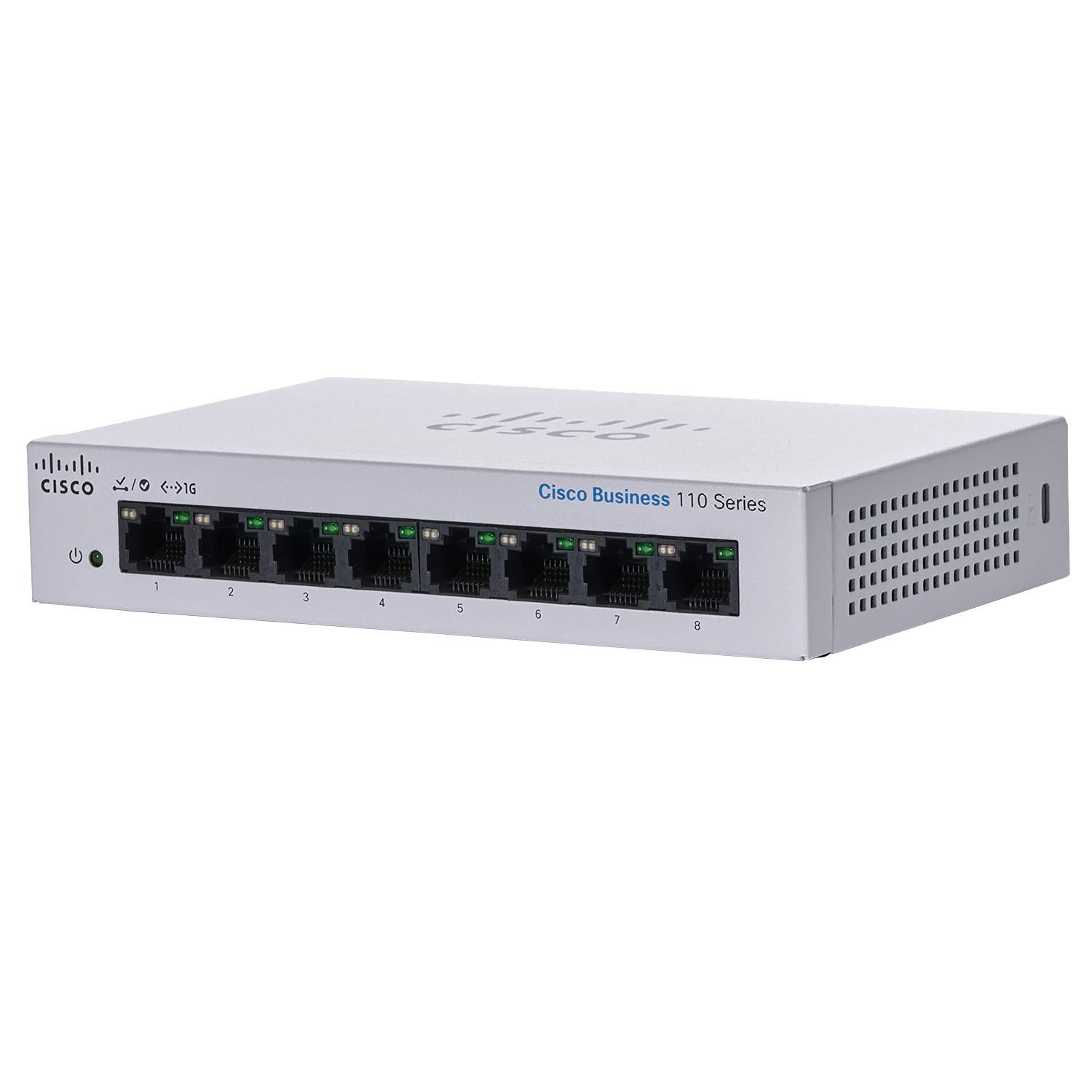 シスコシステムズ Cisco スイッチングハブ 8ポート ギガビット 金属筐体 設定不要 静音ファンレス 正規代理店品 法人向け 制限付きライフタイム CBS110-8T-D