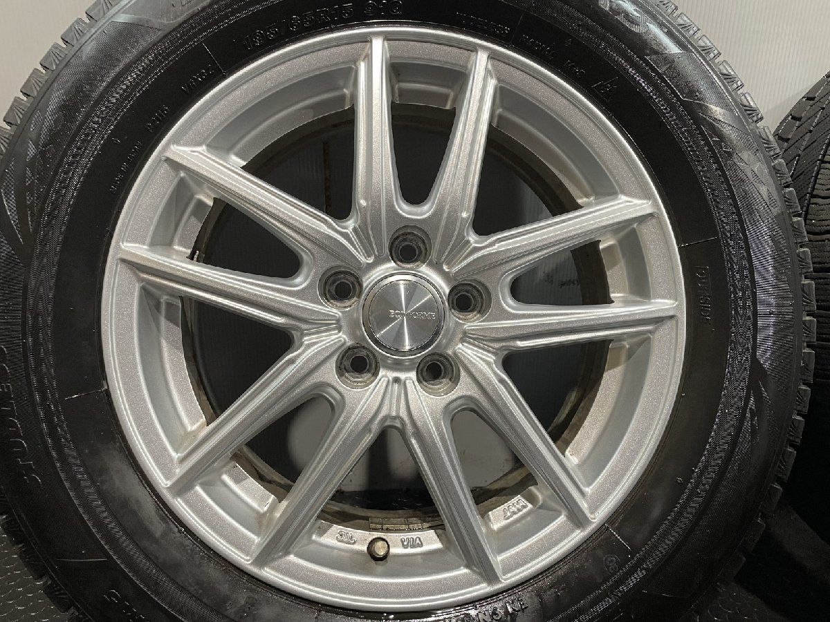 最高品質 走行短め BS BLIZZAK VRX3 195 65R15 スタッドレス ECO FORME SE-20 15インチ 6J5HPCD100 43 22年製 カローラツーリング等 KTB340 正規品