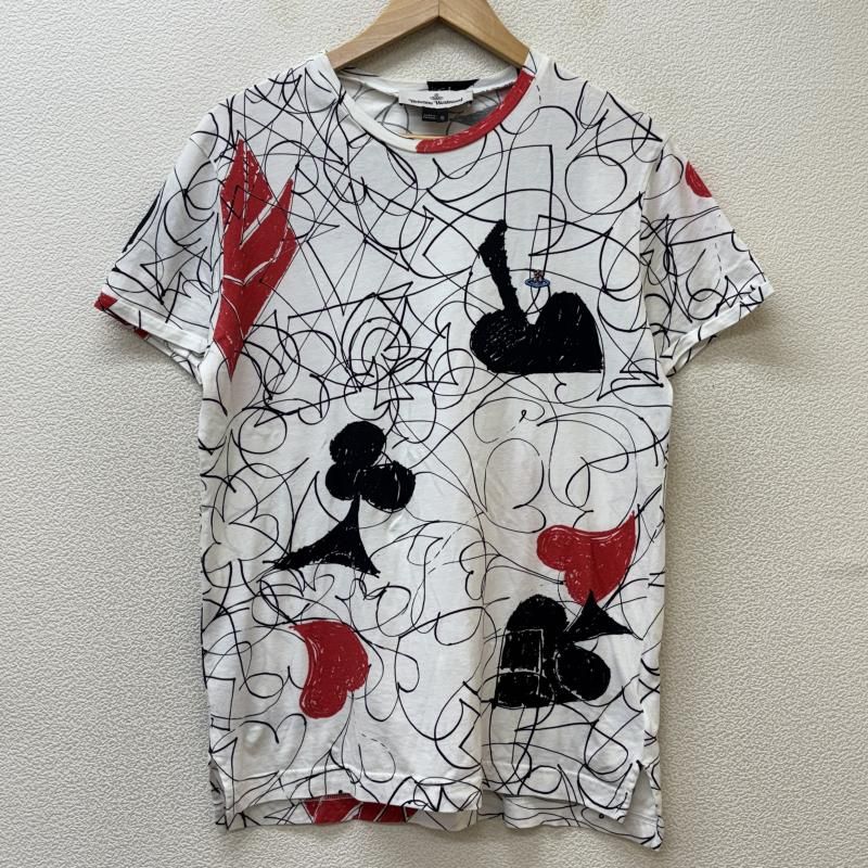 Vivienne Westwood ヴィヴィアンウエストウッド Tシャツ 半袖 GC0380 オーブ刺繍 トランプ柄 クルーネック 半袖 Tシャツ