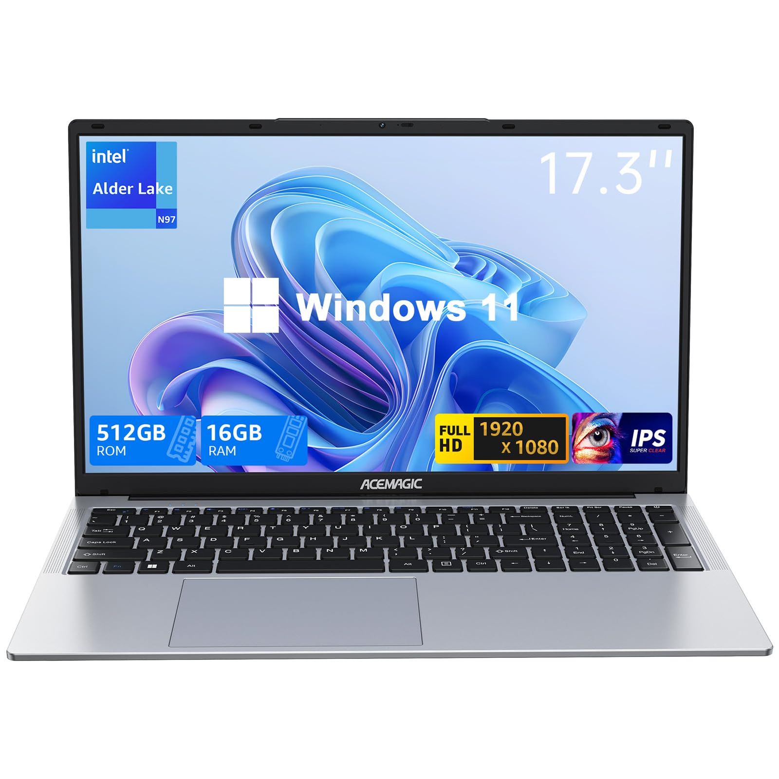 ACEMAGIC ノートパソコン N97 ノートPC 17.3インチ インテルN97（N100 