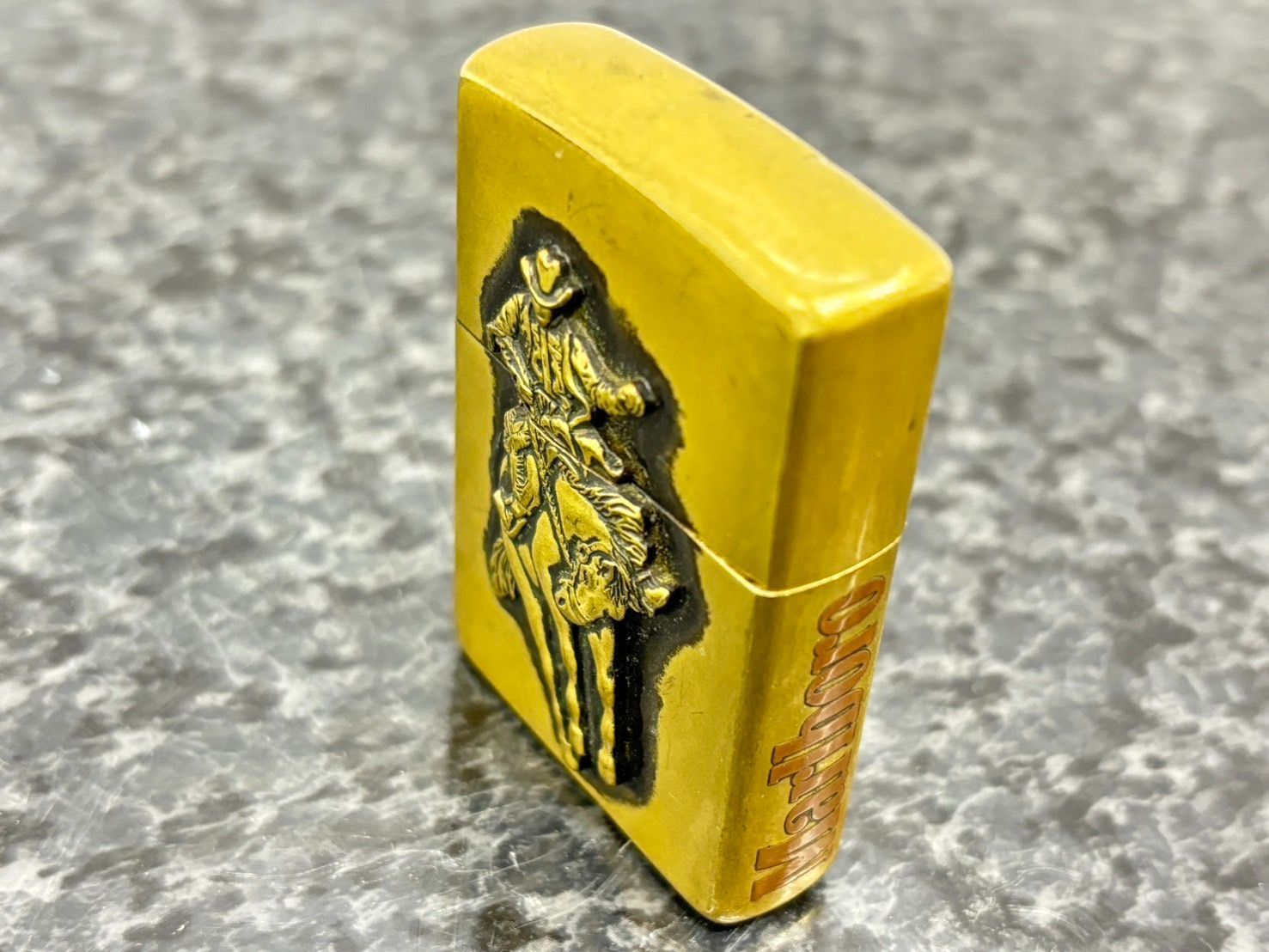 h57371ZIPPOジッポマルボロゴールド金ウエスタン1999年