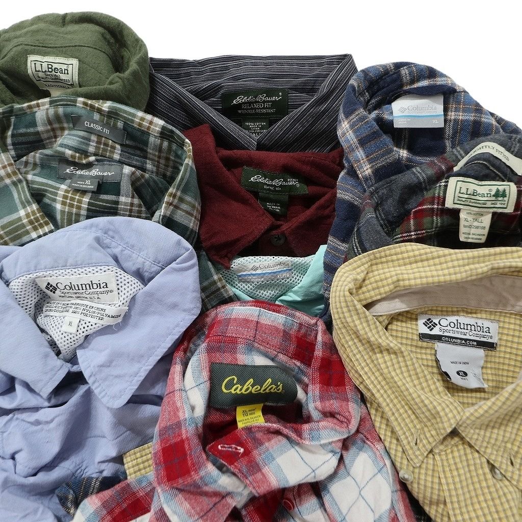 古着卸 まとめ売り アウトドアブランドMIX 長袖シャツ 10枚セット  