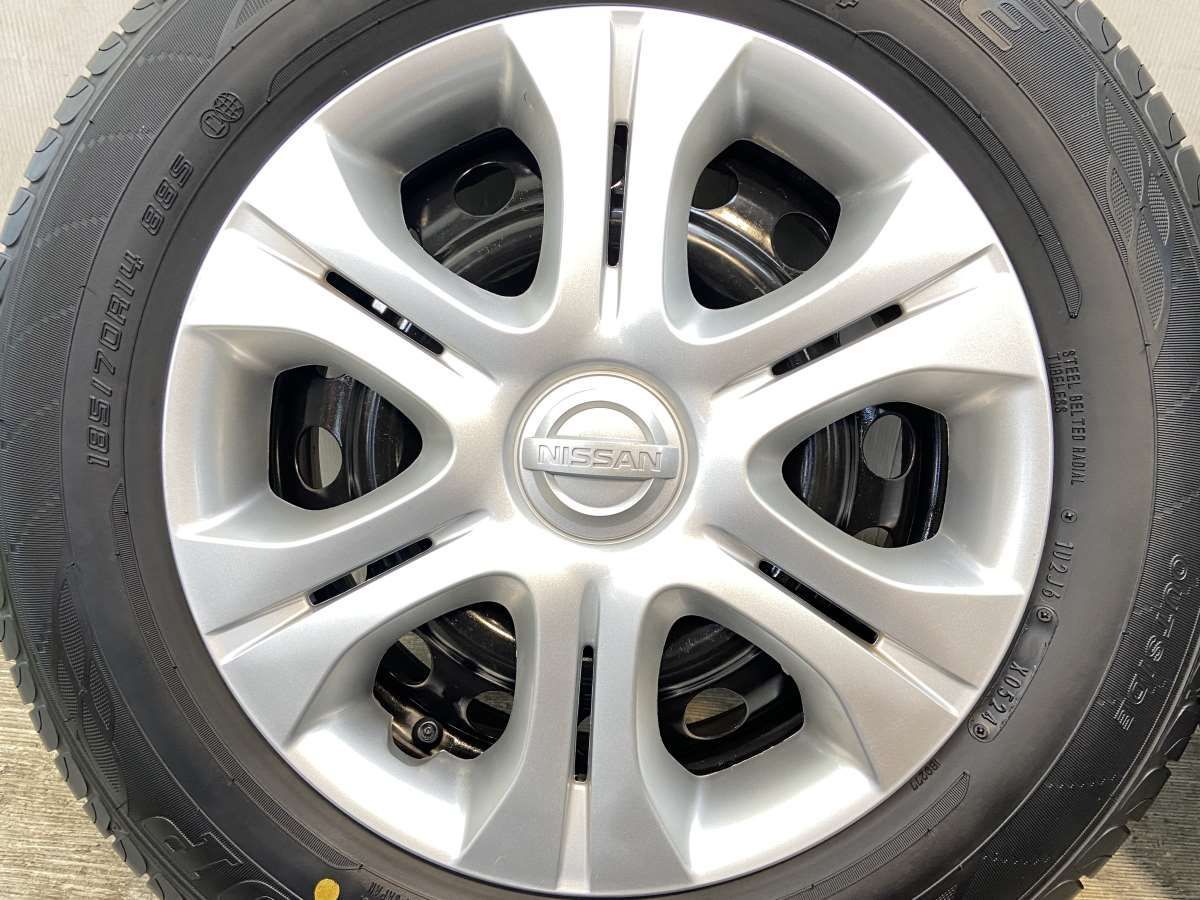 24年 バリ溝 日産純正ホイール付 185/70R14 ダンロップ タイヤ