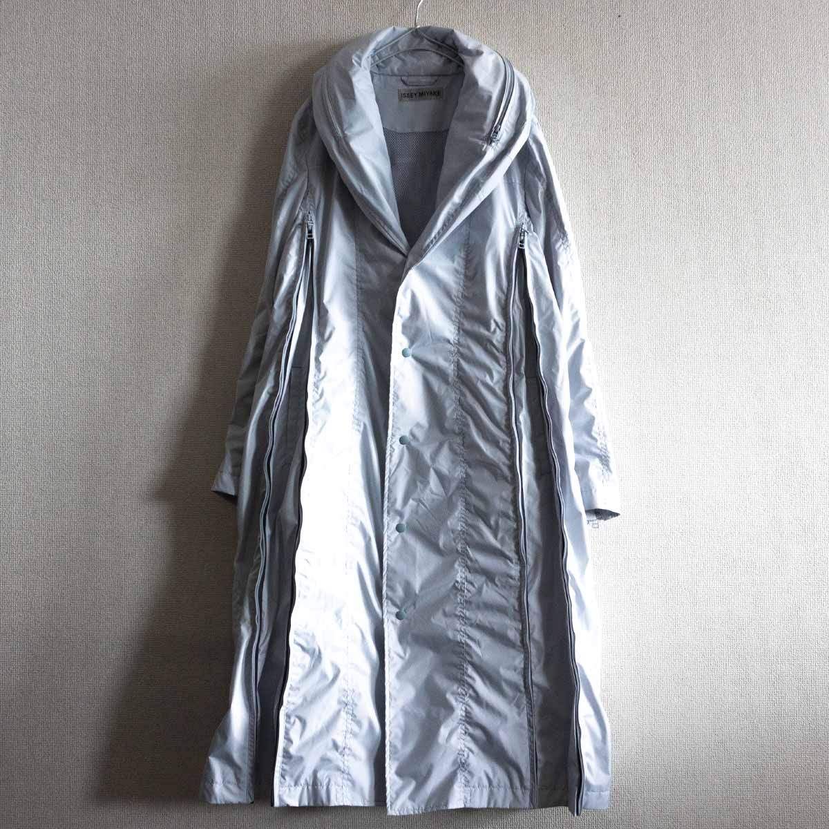 希少モデル】 ISSEY MIYAKE【パラシュートコート】ライトグレー ロングコート イッセイミヤケ 2408062 - メルカリ