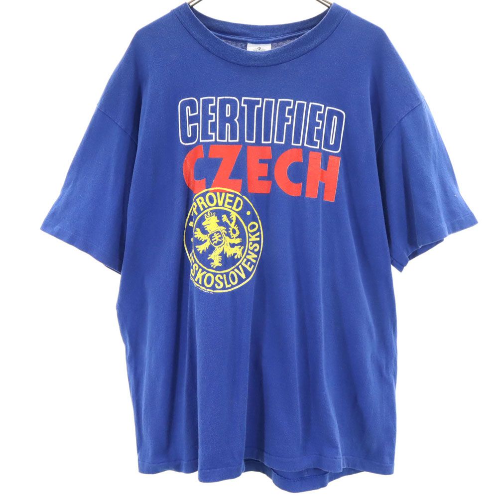 リー 90s USA製 半袖 シングルステッチ Tシャツ XL 青紺 Lee オールド ヴィンテージ メンズ