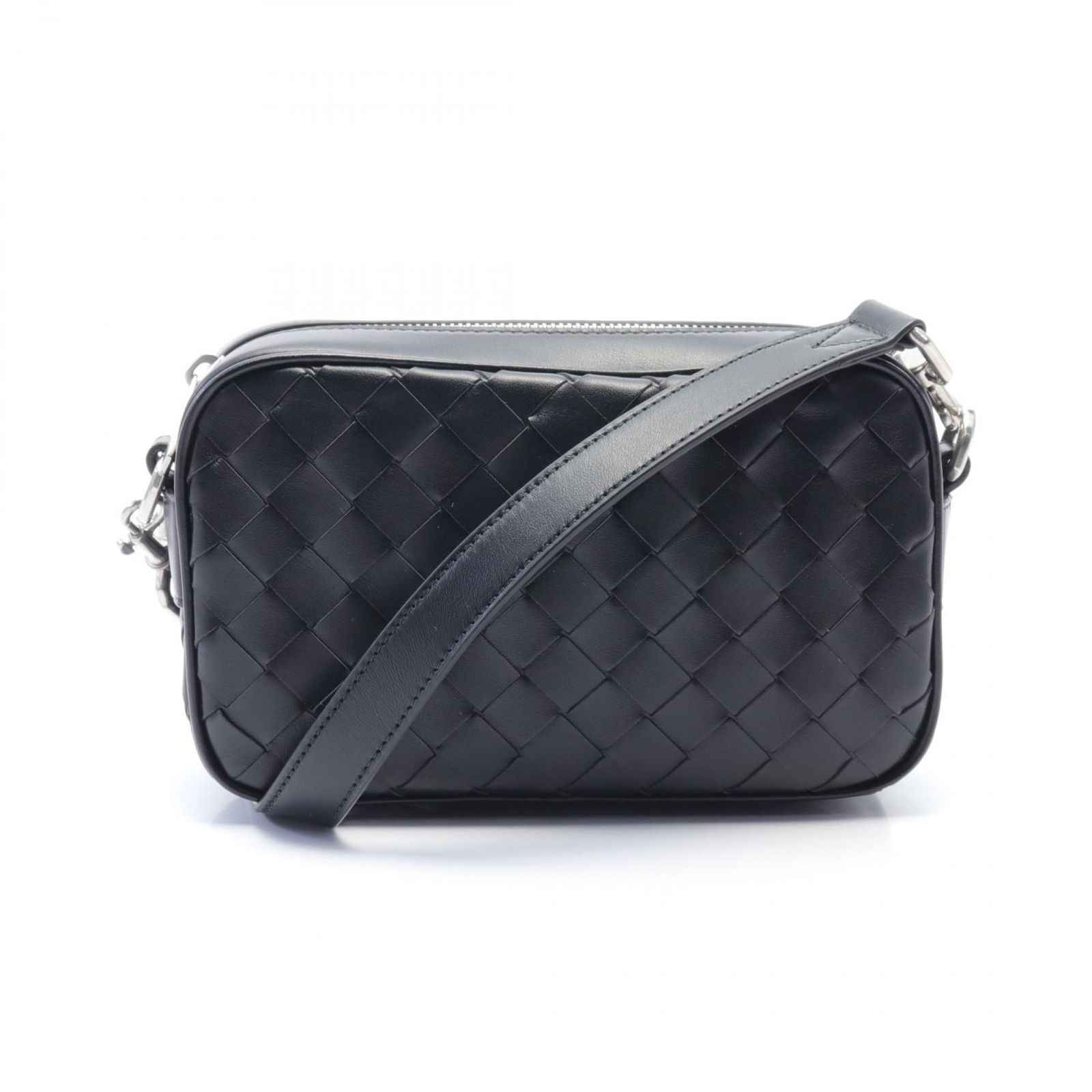 ボッテガヴェネタ BOTTEGA VENETA ショルダーバッグ イントレチャート 765911V2HL18803 ブラック レザー ショルダーバッグ メンズ