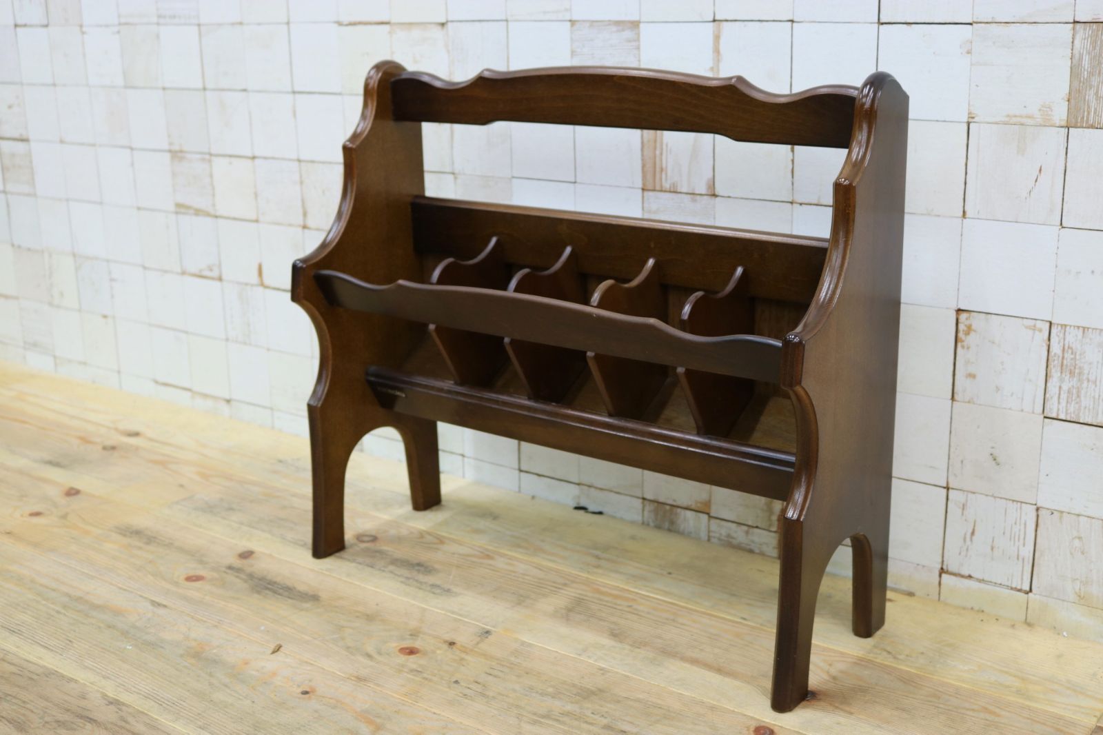 GMIK533○karimoku カリモク コロニアル スリッパラック シューズラック 収納 木製 昭和レトロ カントリー