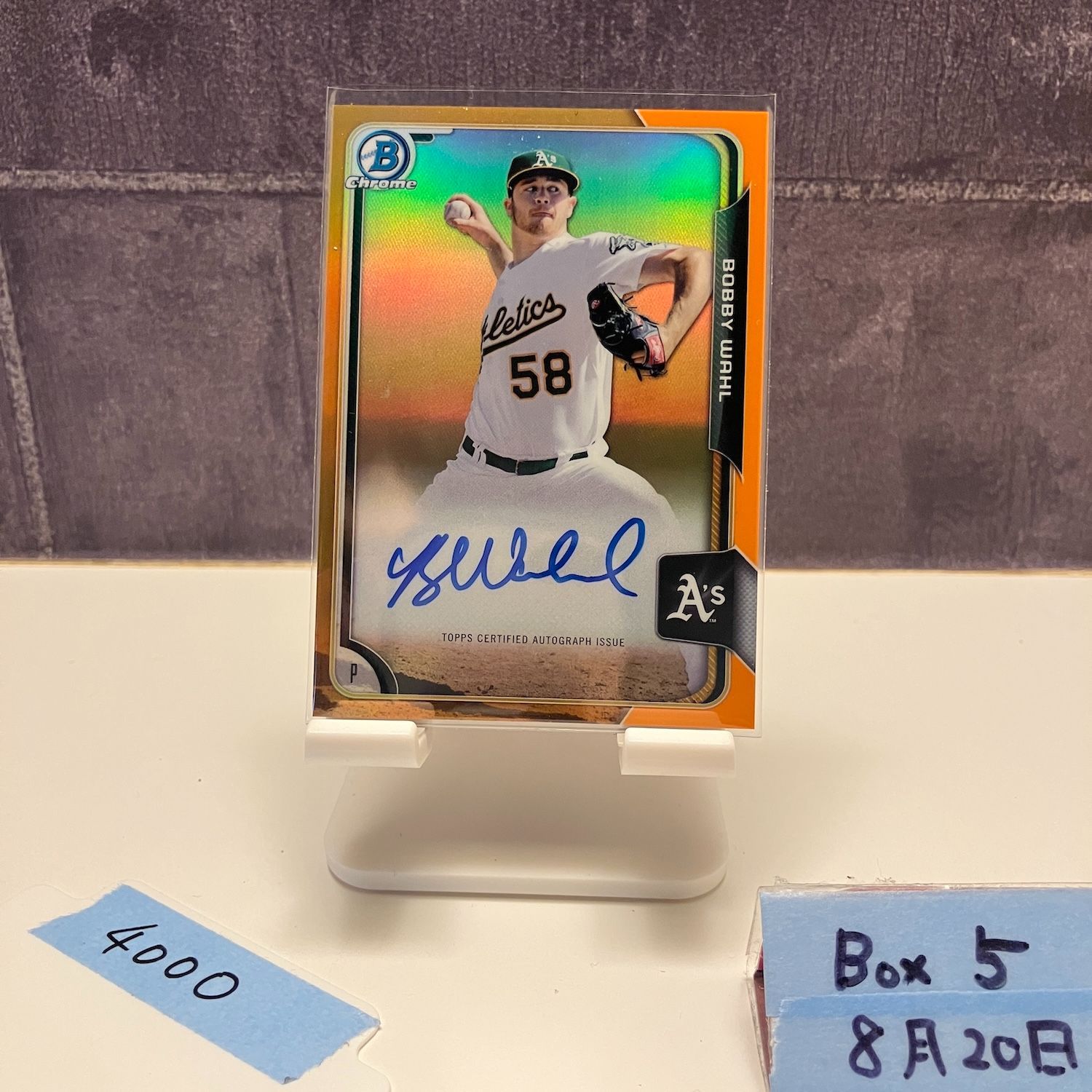 2015 Topps Bowman Chrome Bobby Wahl 21/25 直筆サイン Oakland