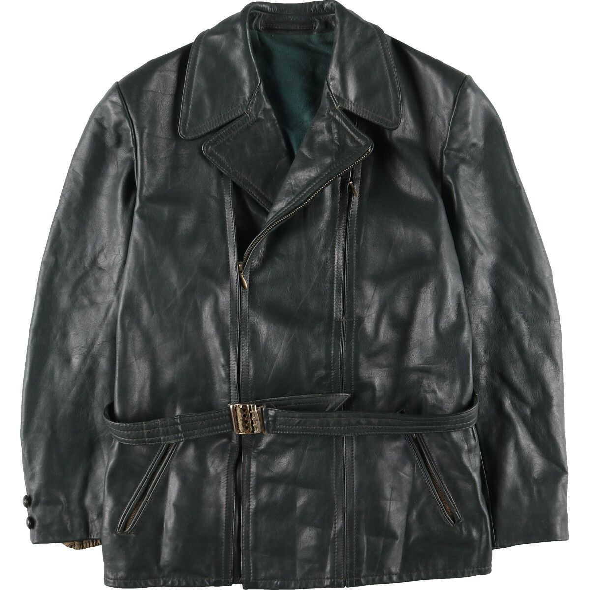 古着 50年代 UNKNOWN ユーロ モーターサイクル レザージャケット  