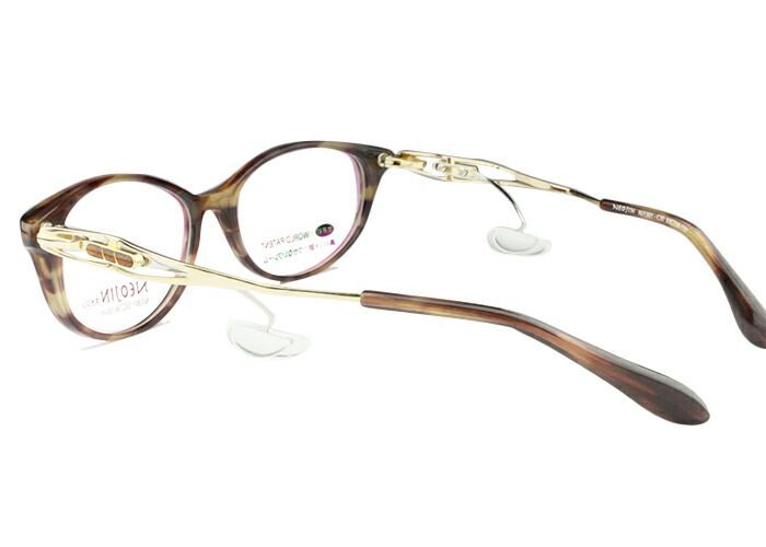 鼻パッドがない眼鏡フレーム ネオジン NJ1300 C30 ブラウンマーブル