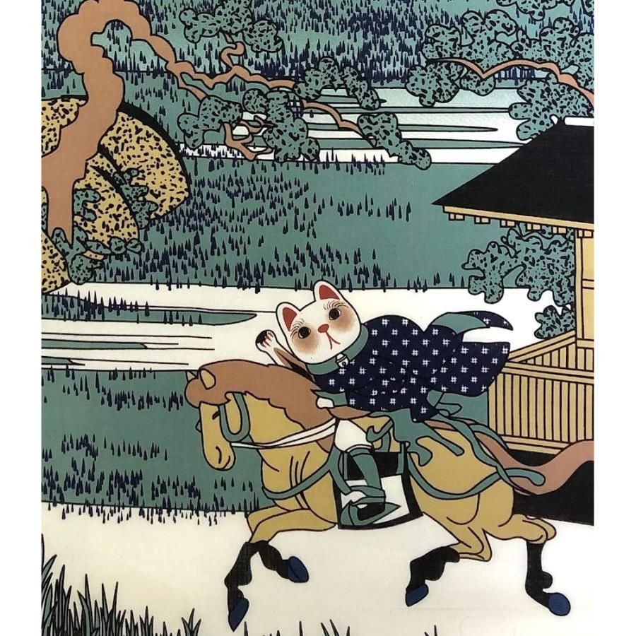 日本製 ヤギセイ 手ぬぐい 「赤富士」 福招き猫 捺染てぬぐい プリント