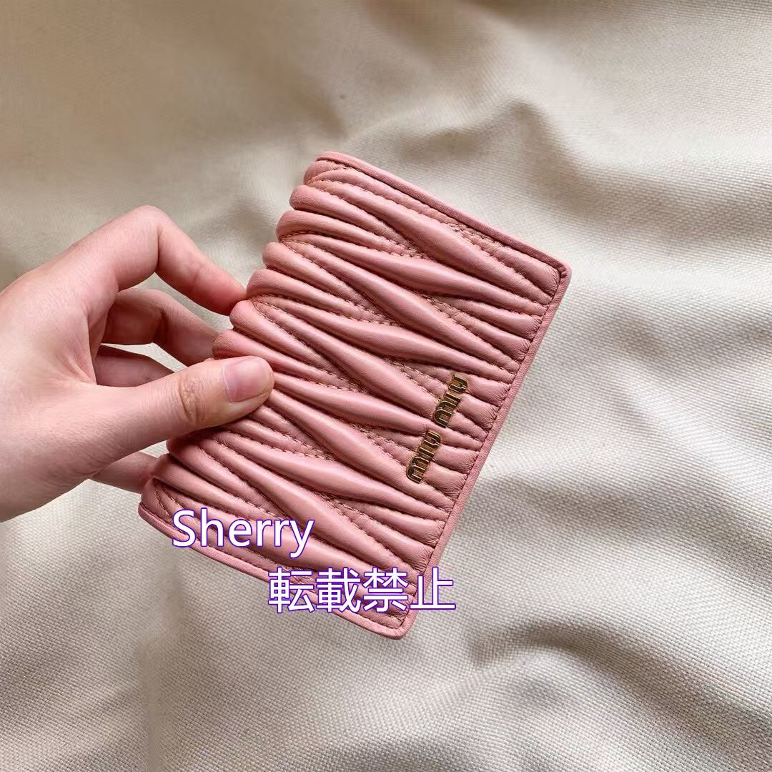 ミウ ファッション レデイース 折り財布 ピンク ブラック
