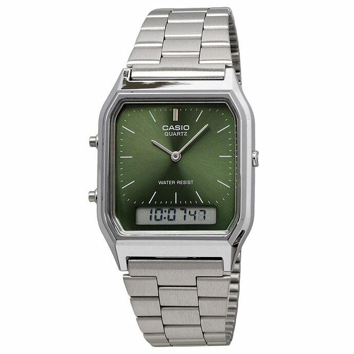 CASIO 腕時計 カシオ 時計 ウォッチ チープカシオ チプカシ アナデジ クオーツ ヴィンテージシリーズ ユニセックス デュアルタイム グリーン AQ-230A-3AMQY [並行輸入品]