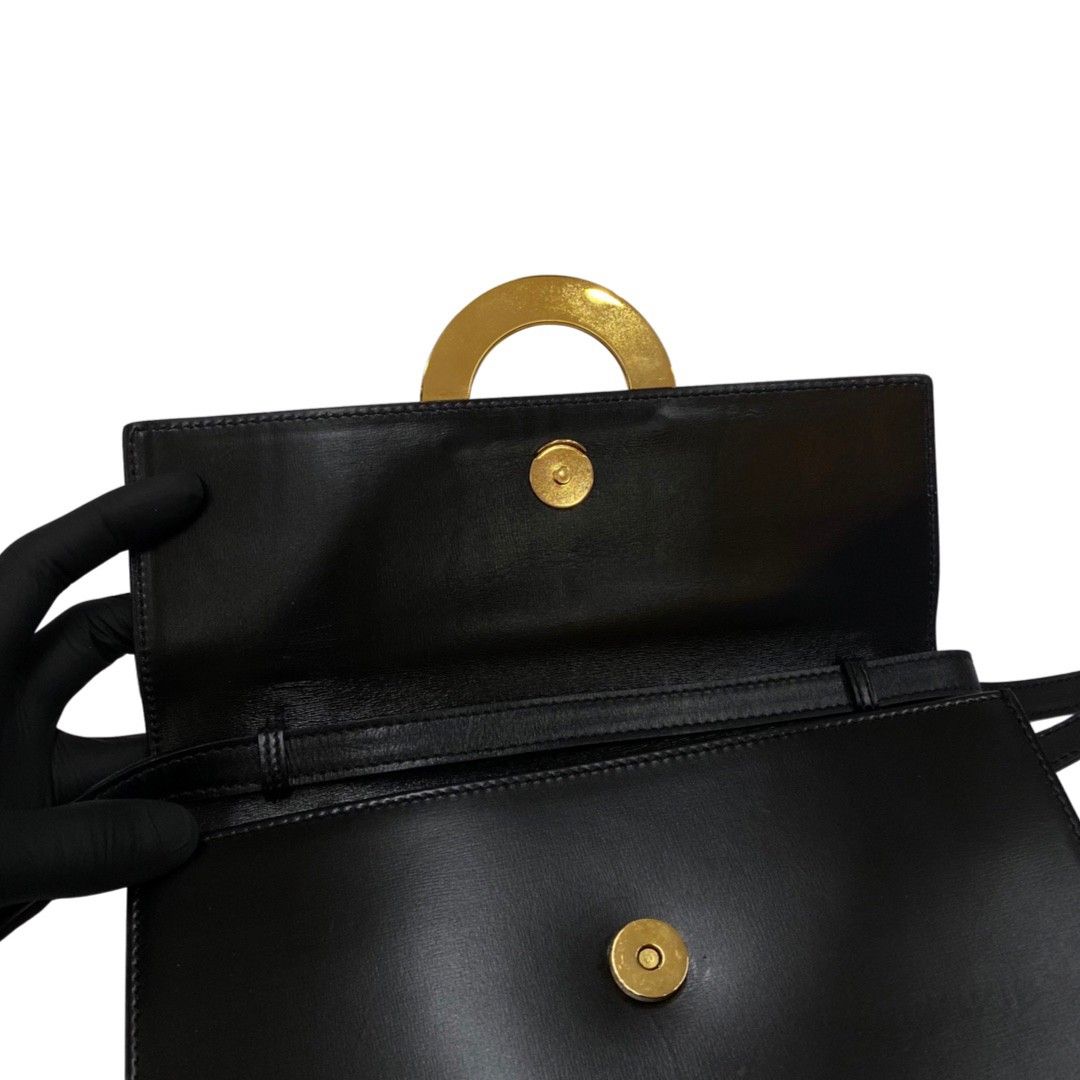 極 美品 CELINE セリーヌ ヴィンテージ サークル ロゴ レザー 2way