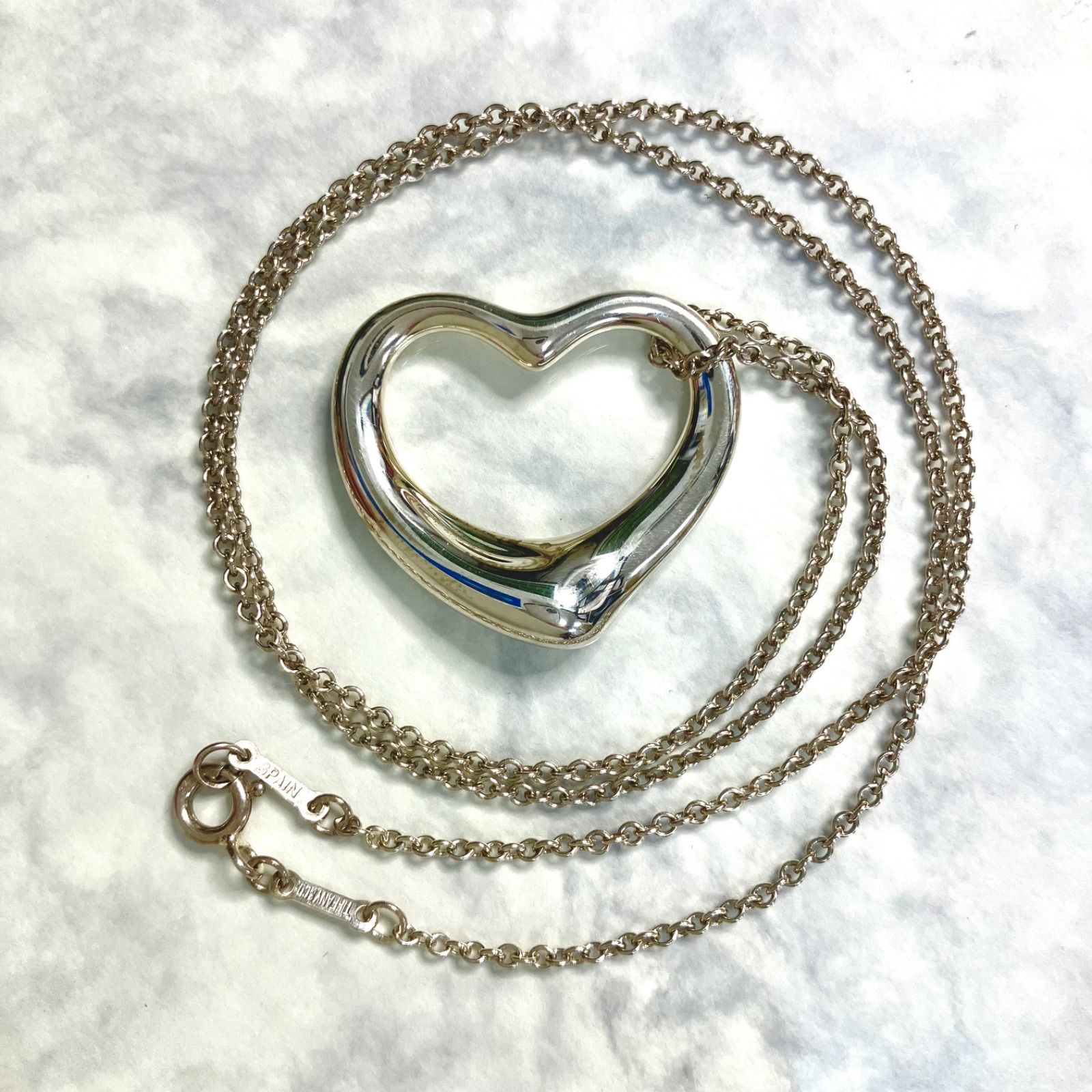 TIFFANY&Co. ネックレス　オープンハート　ラージ 85 上美品⭐️TIFFANY&Co.ティファニー】 オープンハートネックレス