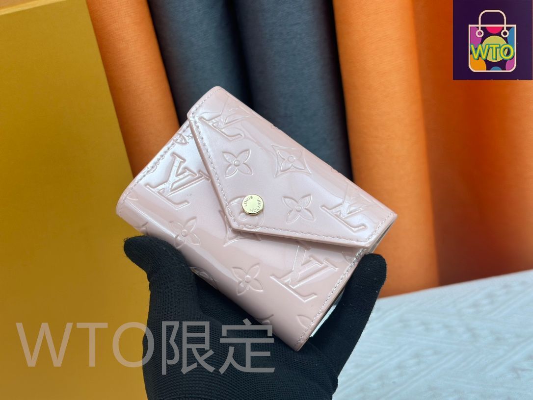 LVルイ ヴィトン|財布|エナメルMonogram Unplantレザー Portefeuille Victorine” コンパクトだがコインや紙幣ポケット 6つのカードスロットなど実用的な機能を持つエンベロープ型財布 | ♥品 -WT0輸入