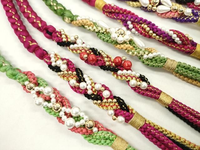 平和屋着物●和装小物 振袖用飾り付き帯締め１０本セット