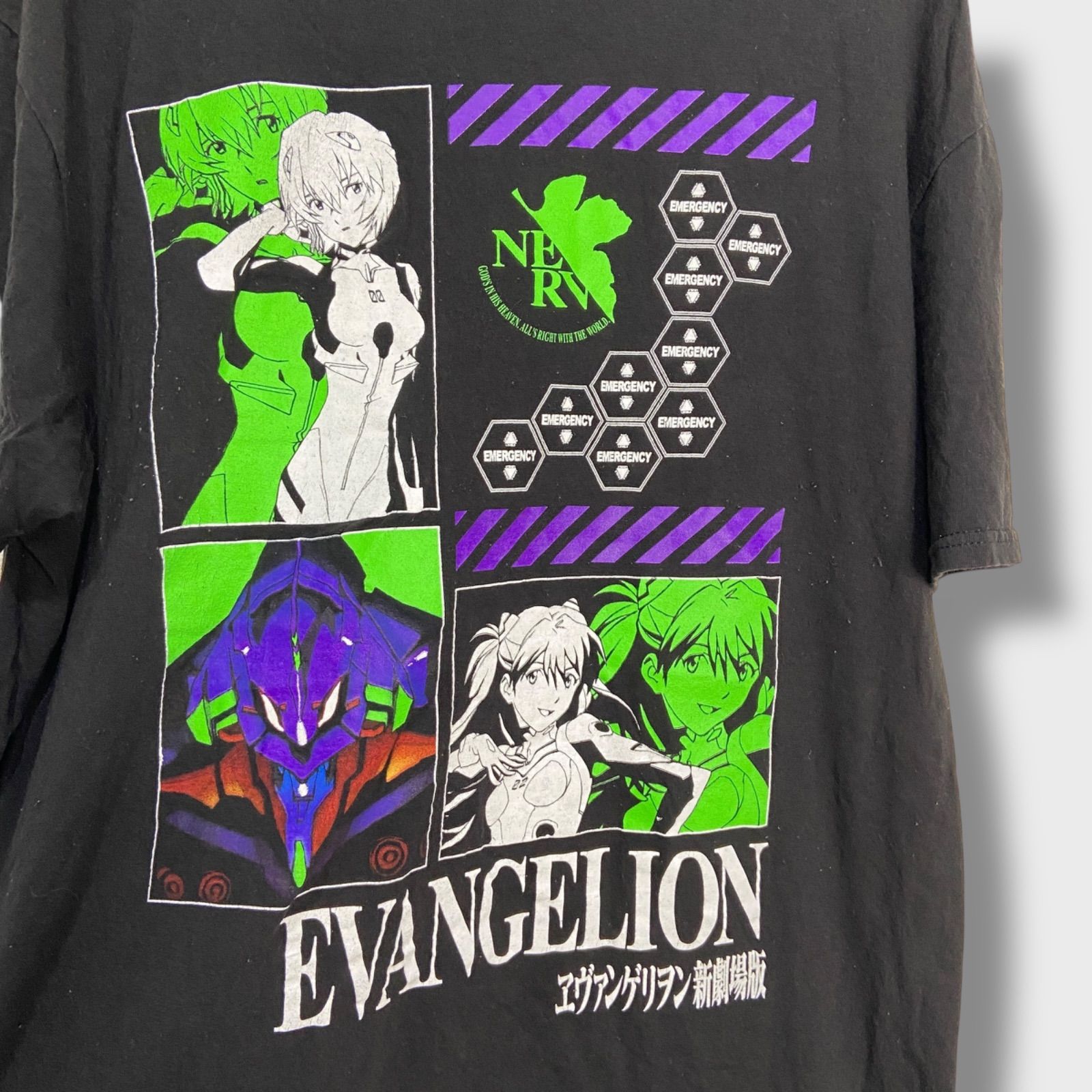 ☆エヴァンゲリオン新劇場版☆半袖キャラTシャツ☆黒XL☆初号機☆綾波 