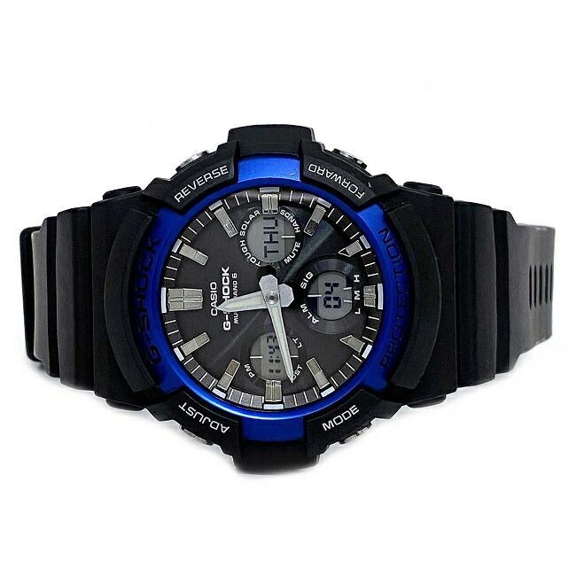 カシオ 腕時計 ブラック シルバー ブルー G-Shock GAW-100B - メルカリ