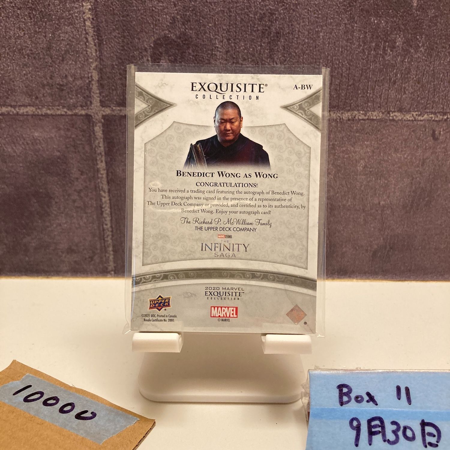 2020 Upper Deck Marvel Exquisite Collection Benedict Wong 83 99 サイン Doctor Strange Infinity Saga カード
