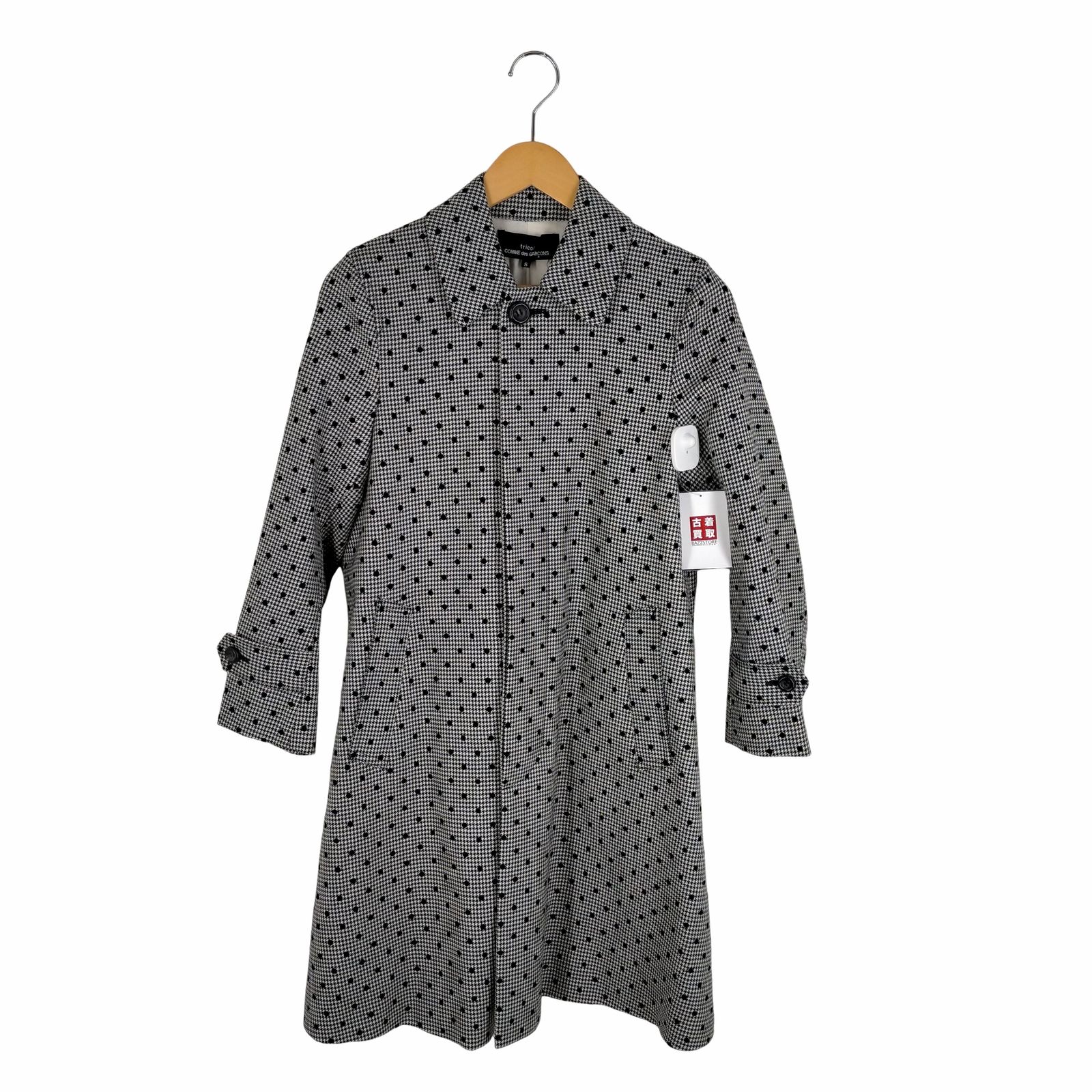 コムデギャルソン　千鳥格子柄　コート　フランス製 robe de chambre COMME des GARCONS 良品 90'S コムデギャルソン