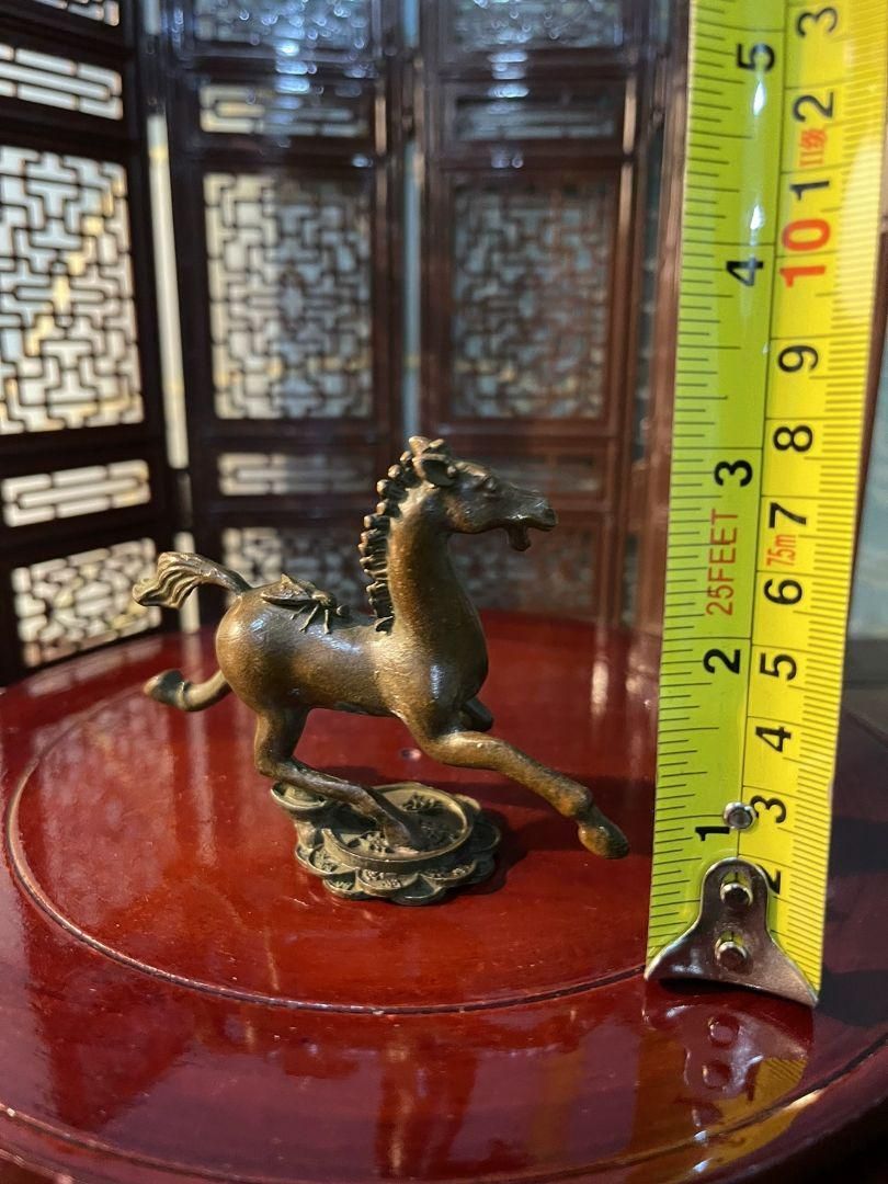 銅 細工 干支馬 招財進宝 茶寵 博古架置物物 工芸品 美術品 置物