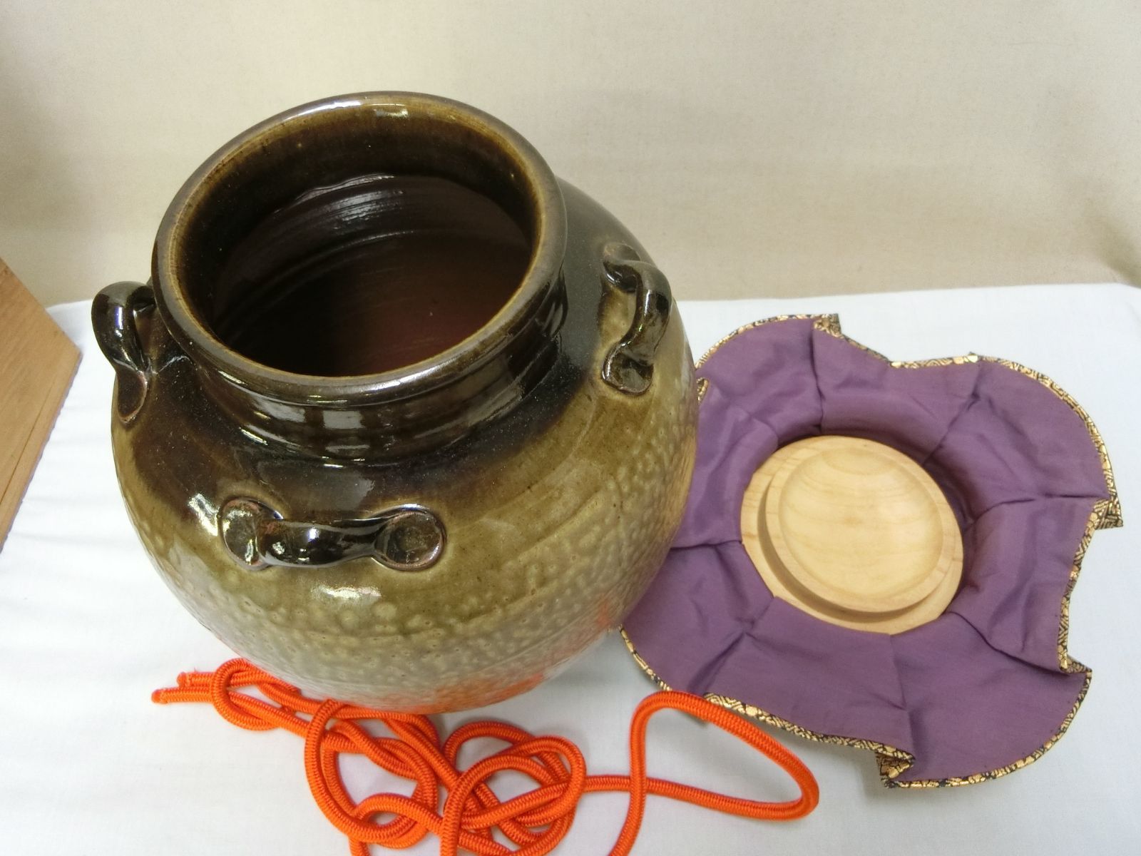 丹波焼 飾り壺 茶入 茶道具 丹波焼 飾壷 茶壺 共箱 G1992】茶道具 丹波