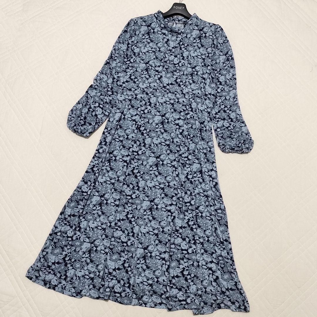 Laura Ashley ローラアシュレイ ロング丈 花柄ワンピース ストレッチ