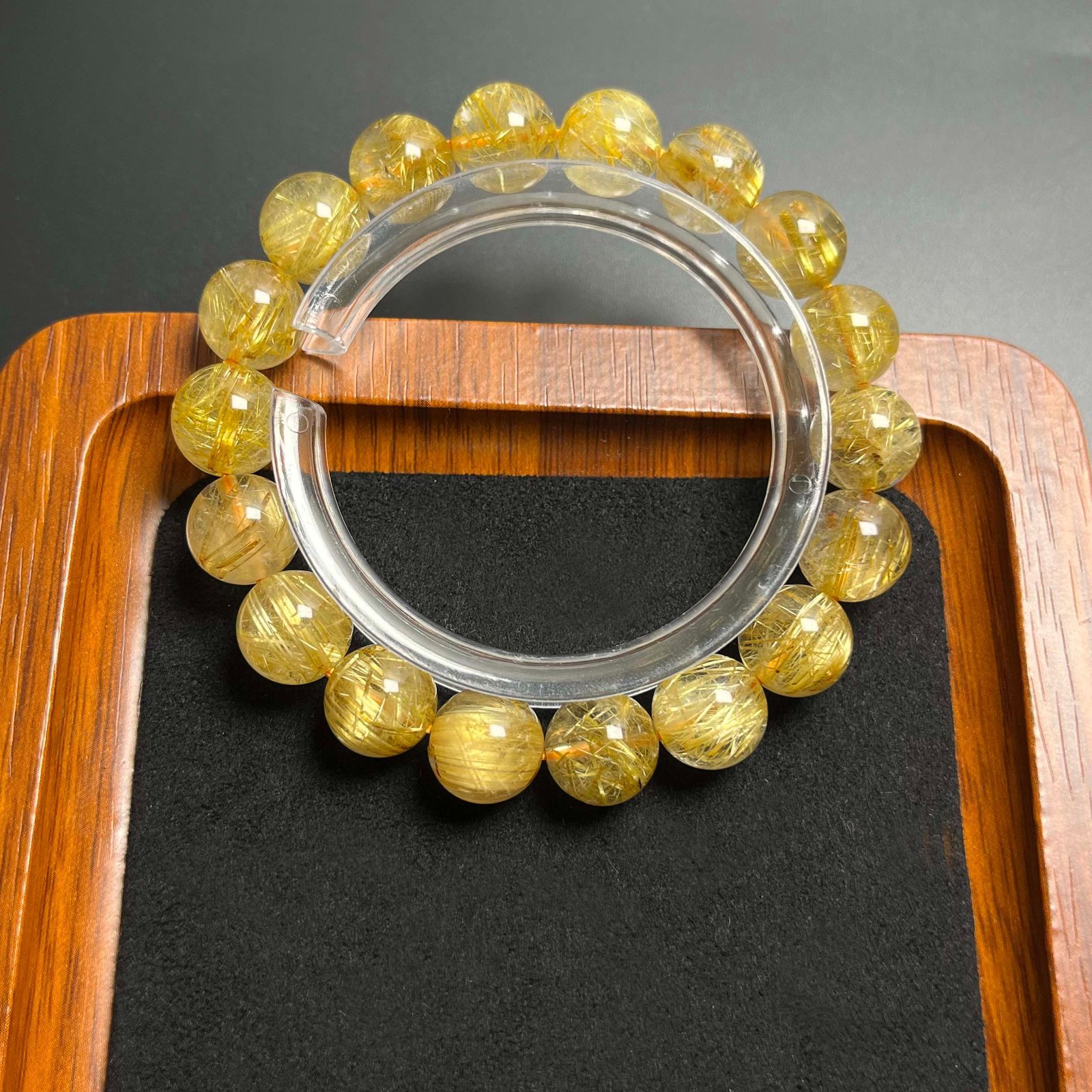 天然石 ルチルクォーツブレスレット11.3～11.8mm玉ブレスレット