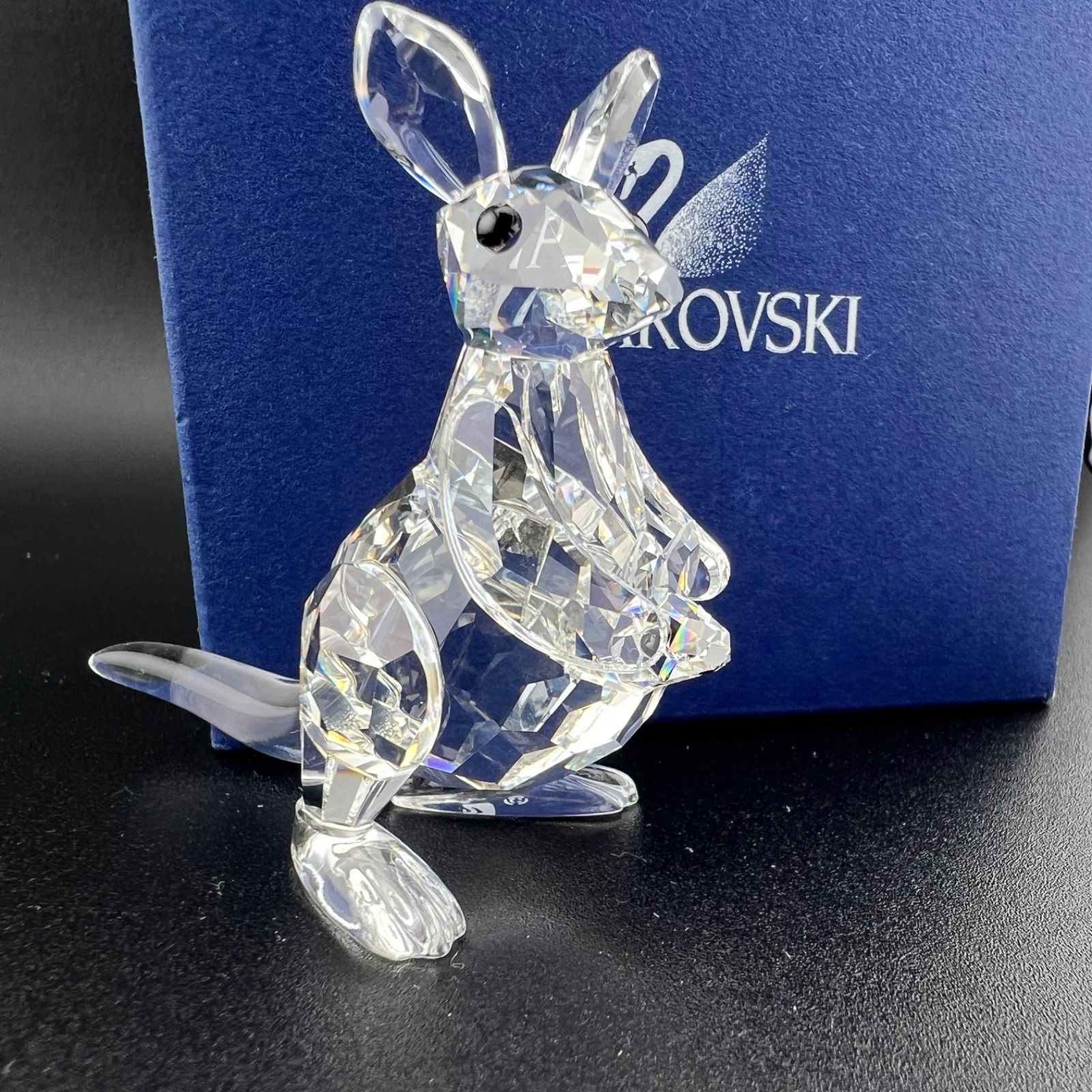 スワロフスキー フィギュリン 置物 カンガルーの親子 クリスタル 管mpr