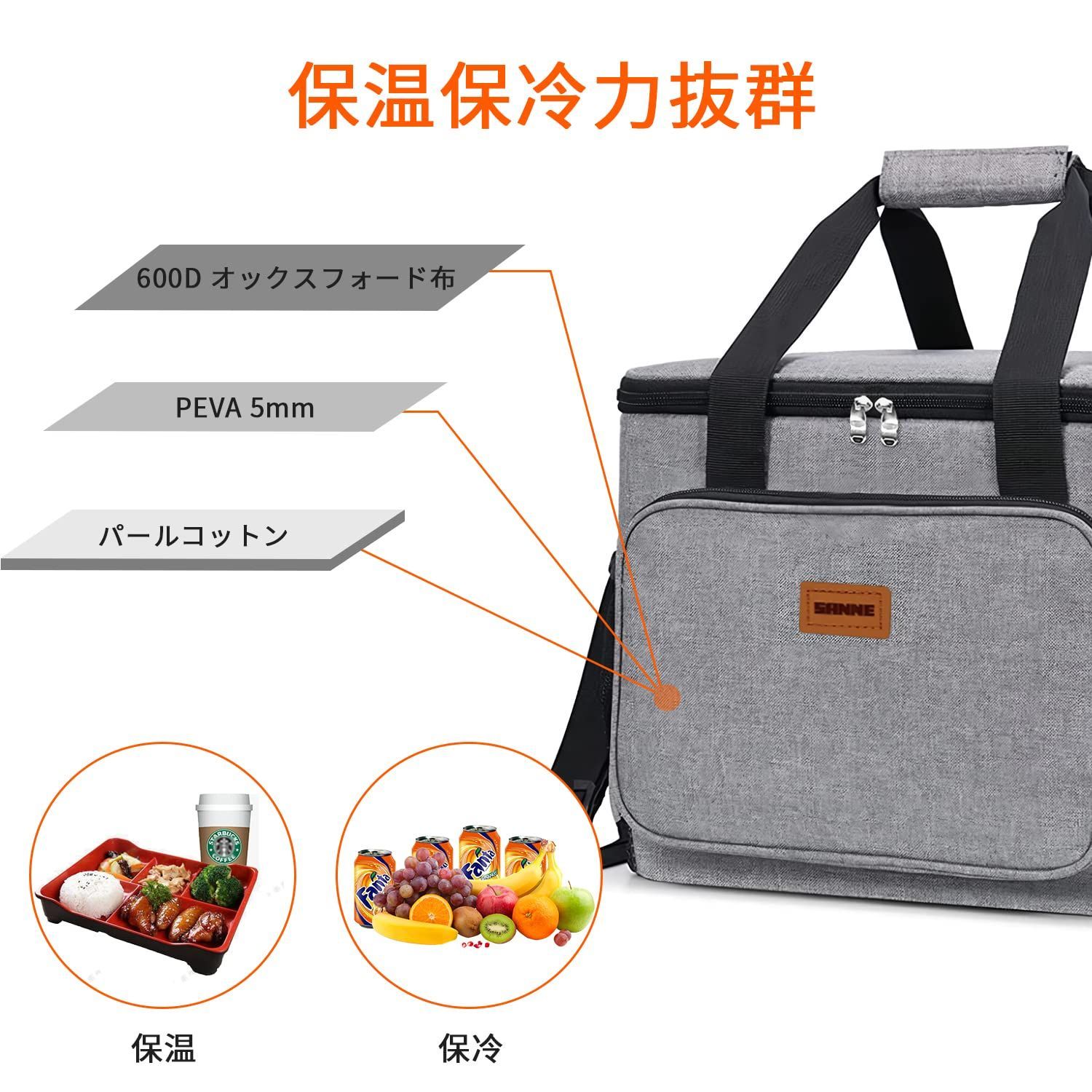 特価商品】お弁当収納バッグ 手提げと肩掛け両用 ソフト 軽量