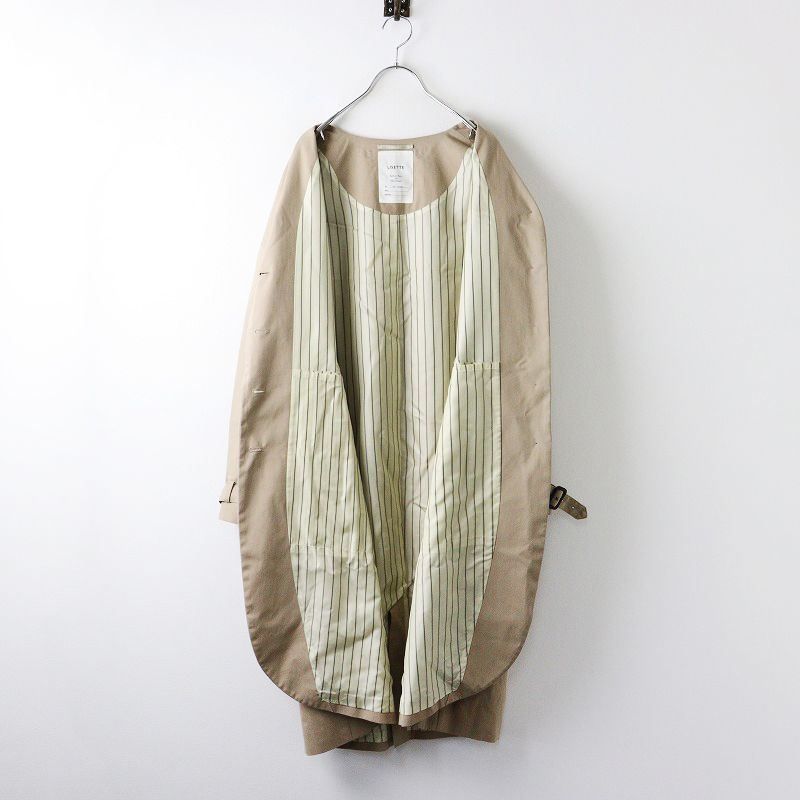 美品 リゼッタ LISETTE ポール コットンギャバ ノーカラーコクーン