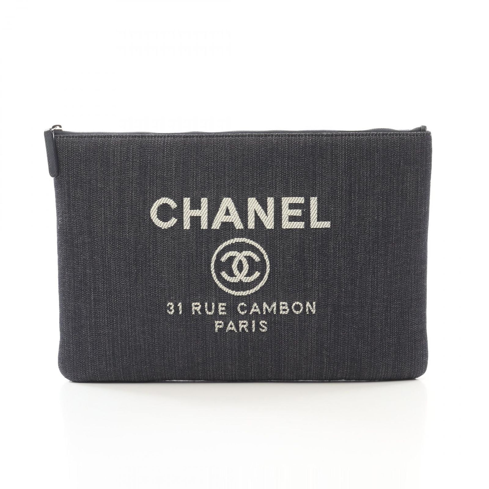 シャネル CHANEL セカンドバッグ クラッチバッグ ドーヴィル A80117 インディゴブルー デニム ドーヴィル クラッチバッグ レディース Used A