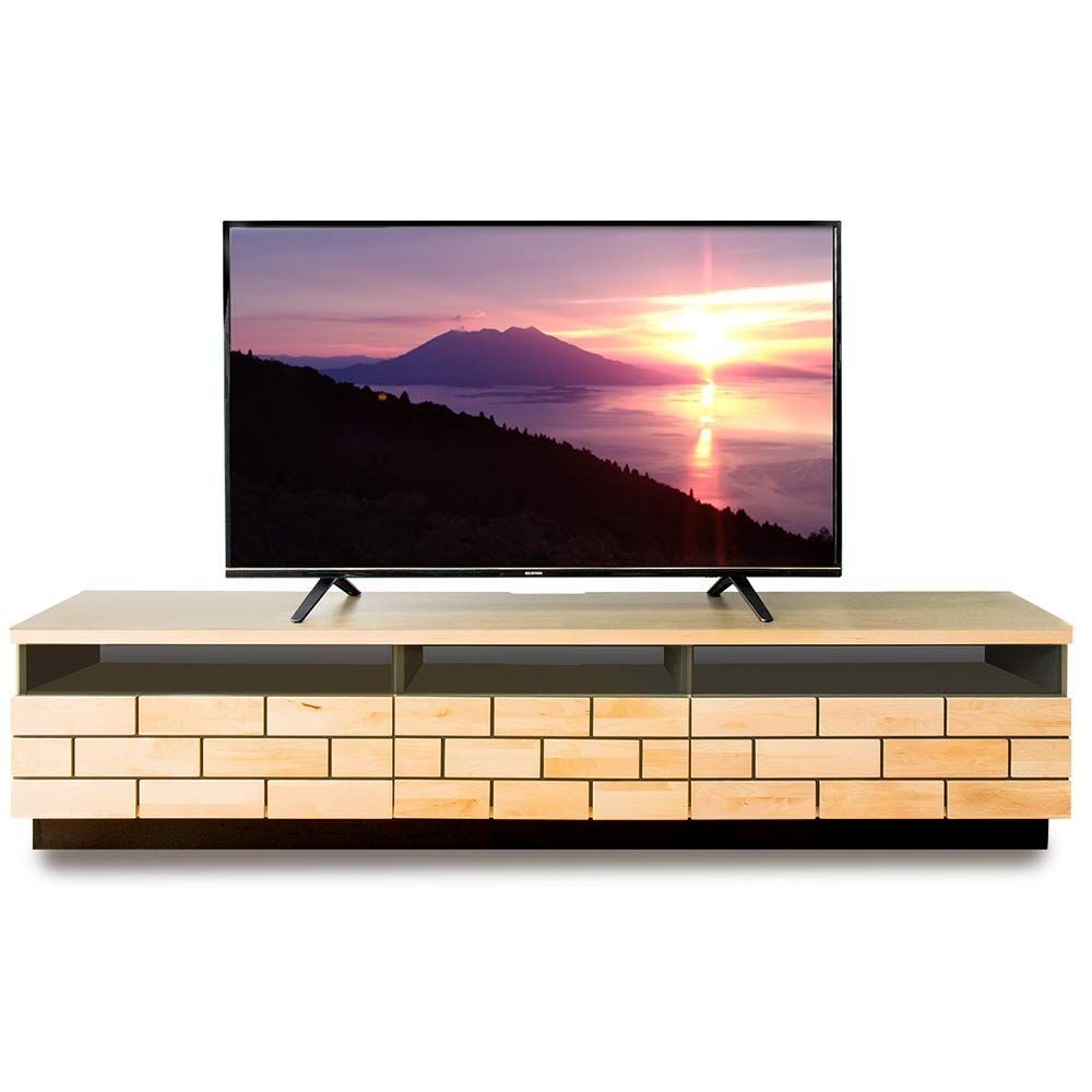 数量 耐荷重30kg 完成品 扉付 ブロックデザイン 引き出し付き 天然木 ナチュラル 55型 50型 T-BTV-180 高さ39cm 奥行40cm 幅180cm ローボード テレビボード テレビ台 アイリスプラザ 60-65型推奨