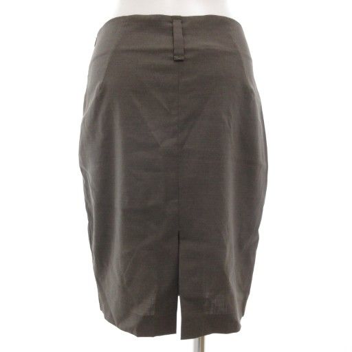 ブルネロクチネリ BRUNELLO CUCINELLI タイトスカート ひざ丈 シルク混 38 グレー タック DD72763 GV GY19