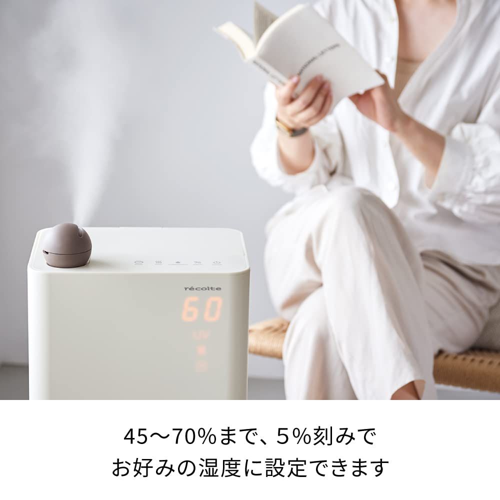 レコルト UV ハイブリッド式加湿器　白　RHF-1（W） UVハイブリッド式加湿器 recolte（レコルト） ナチュラルホワイト RHF