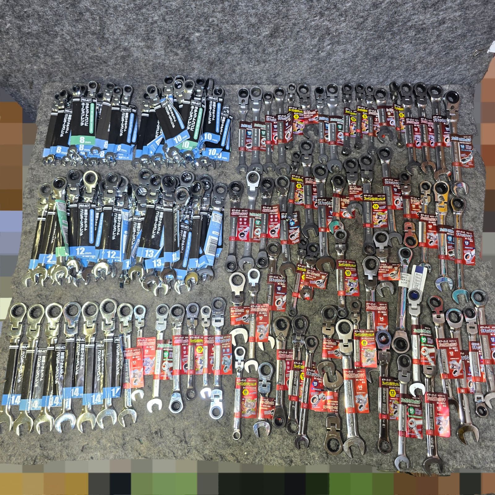 ♥品 まとめ売り ギアレンチ ギヤレンチ 首振り ラチェット レンチ コンビネーション 約282本 メーカー サイズ混合 SK11 桶川店