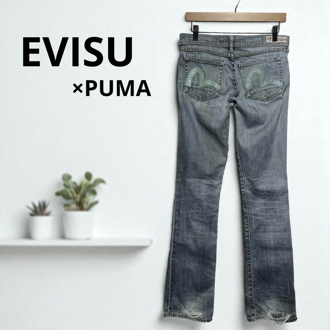 EVISU×PUMA エヴィス プーマ コラボ デニム ジーンズ パンツ カモメ 28 