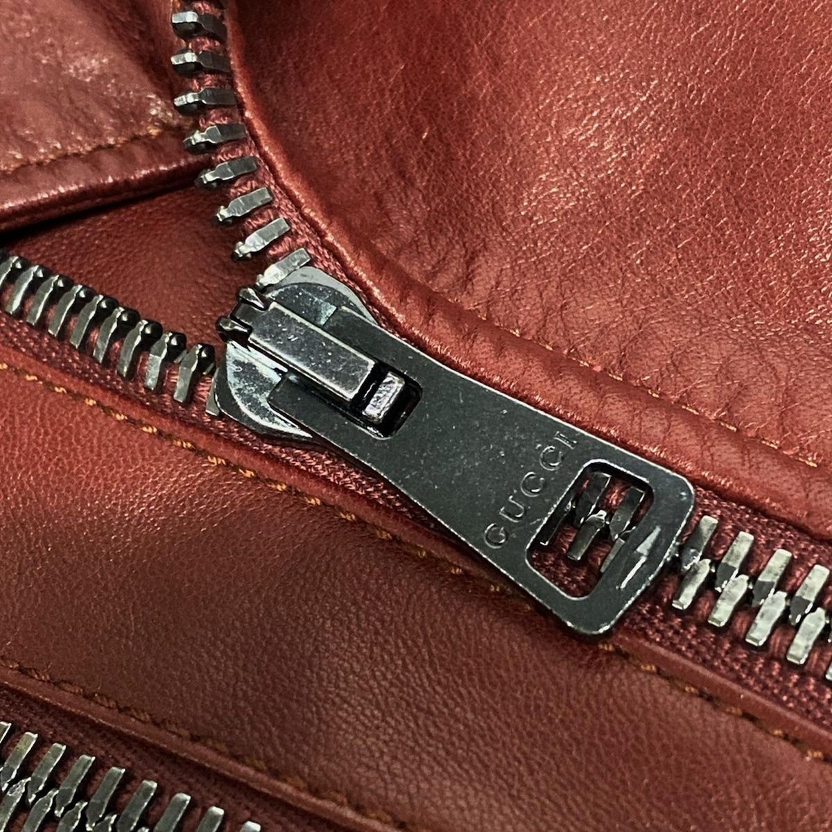 GUCCI スエードレザーライダースジャケット 36 Gucci レザー ライダースジャケット | レッド | FARFETCH JP