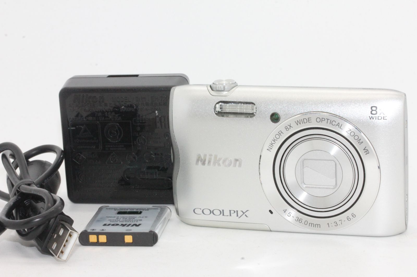 良品 Nikon デジタルカメラ COOLPIX A300 光学8倍ズーム 2005万画素 シルバー A300SL メルカリShops