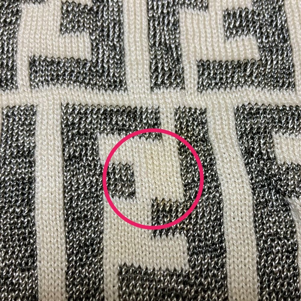 FENDI フェンディ ズッカ柄 ニットスカート サイズ38 アイボリー グレー レディース 古着 GULLKHAN_COM