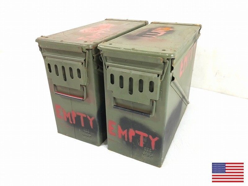 米軍アンモカン　２コ SALE！【米軍放出品】ミリタリー アンモボックス アンモ缶