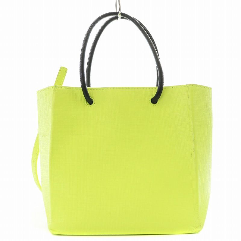 バレンシアガ トートバッグ ハンドバッグ 手提げ ロゴ金具 イエロー レザー バレンシアガ BALENCIAGA ショッピングトートXXS ハンドバッグ