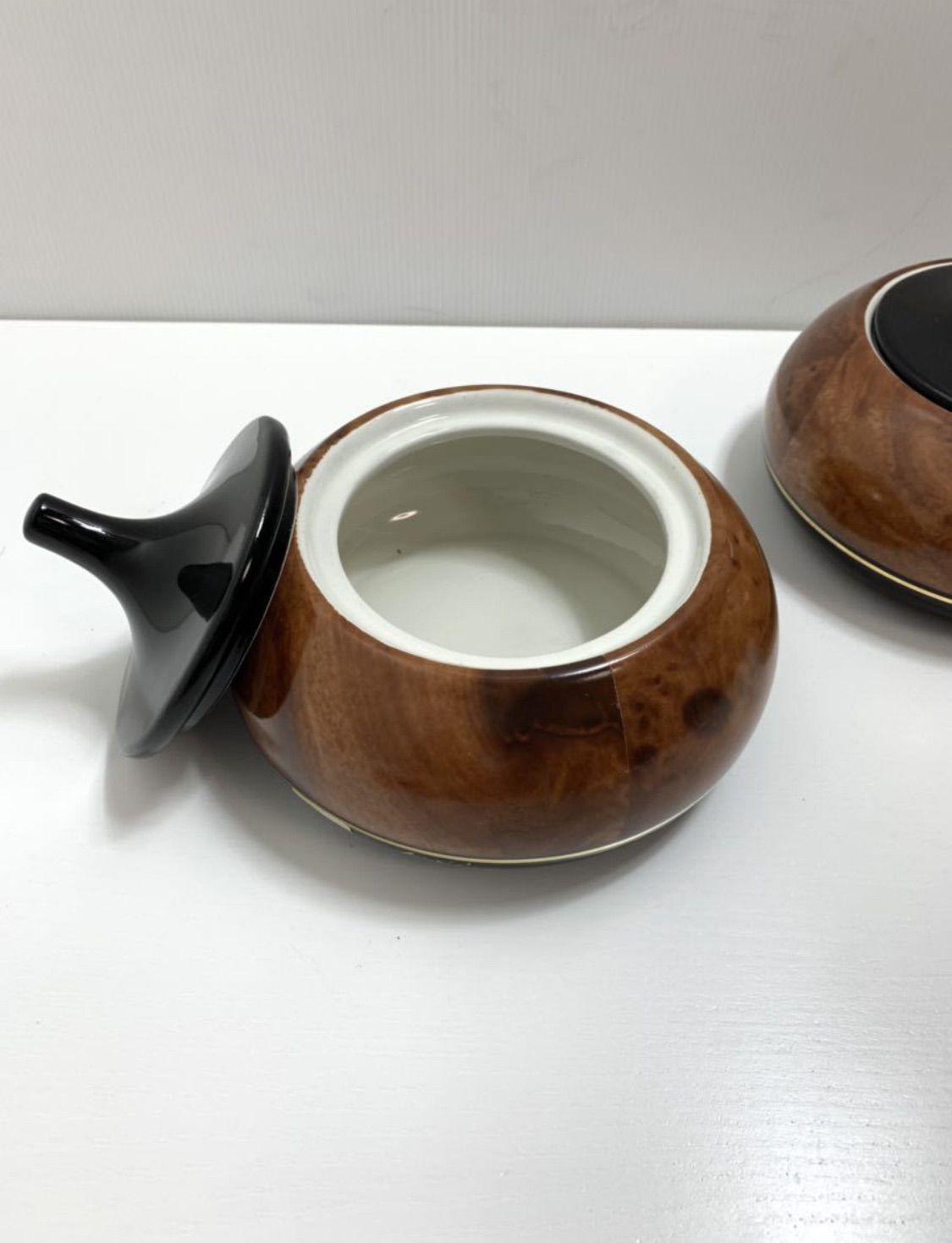 2個カルピエ セレアルテイタリアノーヴェの陶器メーカー小物入れ 彫刻 